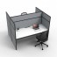 SHUSH30 2 Person Double Sided Screen Hung Workstation With Grey Screen AS30SHD2P1275 NW-15S-GF/BF-1200