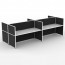 SHUSH30 4 Person Double Sided Screen Hung Workstation With Black Screen AS30SHD4P1275 NW-12S-BF/WF-1200