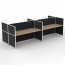 SHUSH30 4 Person Double Sided Screen Hung Workstation With Black Screen AS30SHD4P1275 NO-12S-BF/WF-1200