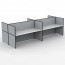 SHUSH30 4 Person Double Sided Screen Hung Workstation With Grey Screen AS30SHD4P1275 NW-12S-GF/BF-1200