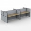 SHUSH30 4 Person Double Sided Screen Hung Workstation With Grey Screen AS30SHD4P1275 NO-12S-GF/BF-1200