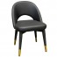 Sienna Vinyl Dining Chair Brass Legs