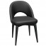 Sienna Vinyl Dining Chair Black Metal Legs