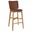 Silvia Light Oak Frame Bar Stool Fully Upholstered 77cm