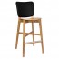 Silvia Light Oak Frame Bar Stool with Upholstered Back Rest 77cm