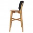 Silvia Light Oak Frame Bar Stool with Upholstered Back Rest 77cm