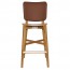 Silvia Light Oak Frame Bar Stool with Upholstered Back Rest 77cm