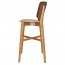 Silvia Light Oak Frame Bar Stool with Upholstered Back Rest 77cm