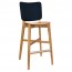 Silvia Light Oak Frame Bar Stool with Upholstered Back Rest 77cm