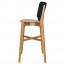 Silvia Light Oak Frame Bar Stool with Upholstered Back Rest 77cm