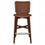 Silvia Light Walnut Frame Bar Stool Fully Upholstered 77cm