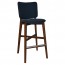 Silvia Light Walnut Frame Bar Stool Fully Upholstered 77cm