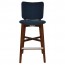 Silvia Light Walnut Frame Bar Stool Fully Upholstered 77cm