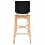 Silvia Natural Frame Bar Stool with Upholstered Back Rest 77cm