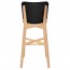 Silvia Natural Frame Bar Stool with Upholstered Back Rest 77cm