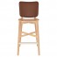 Silvia Natural Frame Bar Stool with Upholstered Back Rest 77cm