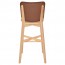 Silvia Natural Frame Bar Stool with Upholstered Back Rest 77cm