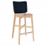 Silvia Natural Frame Bar Stool with Upholstered Back Rest 77cm