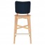 Silvia Natural Frame Bar Stool with Upholstered Back Rest 77cm
