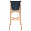 Silvia Natural Frame Bar Stool with Upholstered Back Rest 77cm