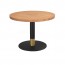 Annick Black Brass Round Timber Coffee Table
