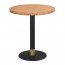 Annick Black Brass Round Timber Dining Table
