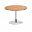Olea White Brass Round Timber Coffee Table