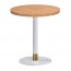 Olea White Brass Round Timber Dining Table