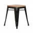 Tolix Low Stool Wooden Seat