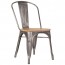 Tolix Industrial Chair with Wooden Seat