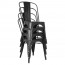 Tolix Steel Bistro Side Chair (Pack of 4) Black