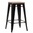 Tolix Counter Stools with Wooden Seats