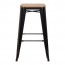 Tolix Counter Stools with Wooden Seats