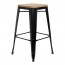 Tolix Counter Stools with Wooden Seats