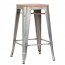 Tolix Counter Stools with Wooden Seats