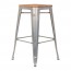 Tolix Counter Stools with Wooden Seats