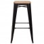 Tolix Bar Stool with Wooden Seat