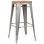 Tolix Bar Stool with Wooden Seat