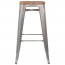 Tolix Bar Stool with Wooden Seat