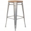 Tolix Bar Stool with Wooden Seat