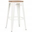 Tolix Bar Stool with Wooden Seat