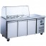 FED-X Three Door Salad Prep Fridge with Curve Glass Top - XTHP3100SALGC