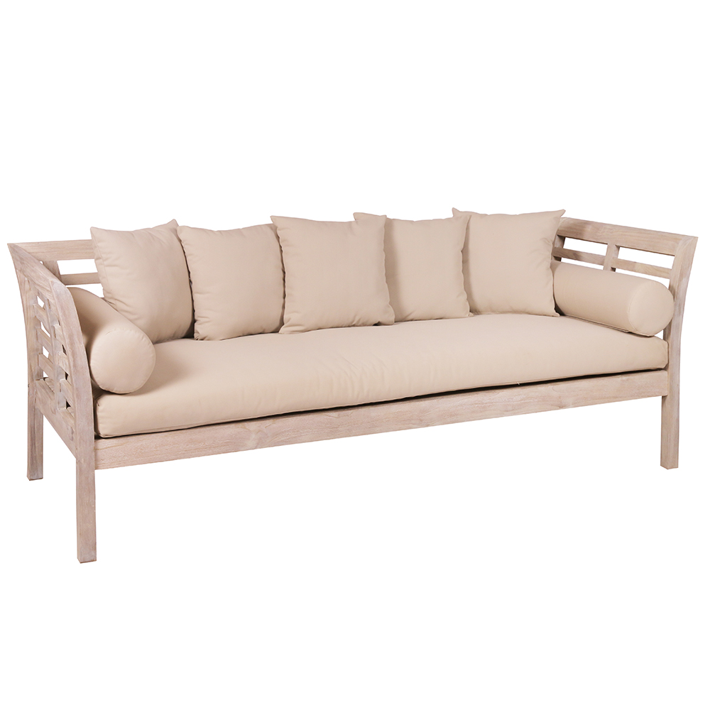 Whitewashed Teak Outdoor Sofa Daybed Barons